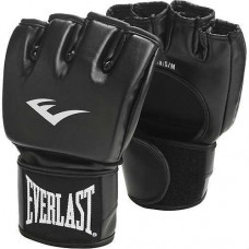 Everlast MMA Training Grappling Gloves Open Thumb - Synthetic Leather in Black