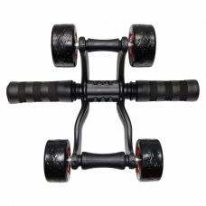 4 Wheels Power Wheel Triple Abdominal Roller Abs Workout Fitness Machine Gym Knee Pad